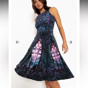 WINDOW TO THE SPIRIT REALM VELVET PRINCESS MIDI DRESS - LIMITED